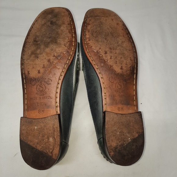 Circle S Lion Stone Slip on Tassel White & Gray Leather Loafer Moccasin 8 - Picture 7 of 8